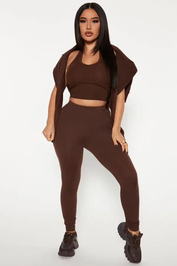The New Me Halter Top - Chocolate