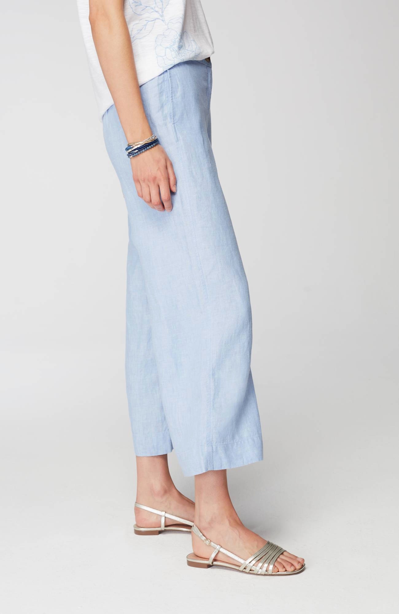 Easy Linen Wide-Leg Crops