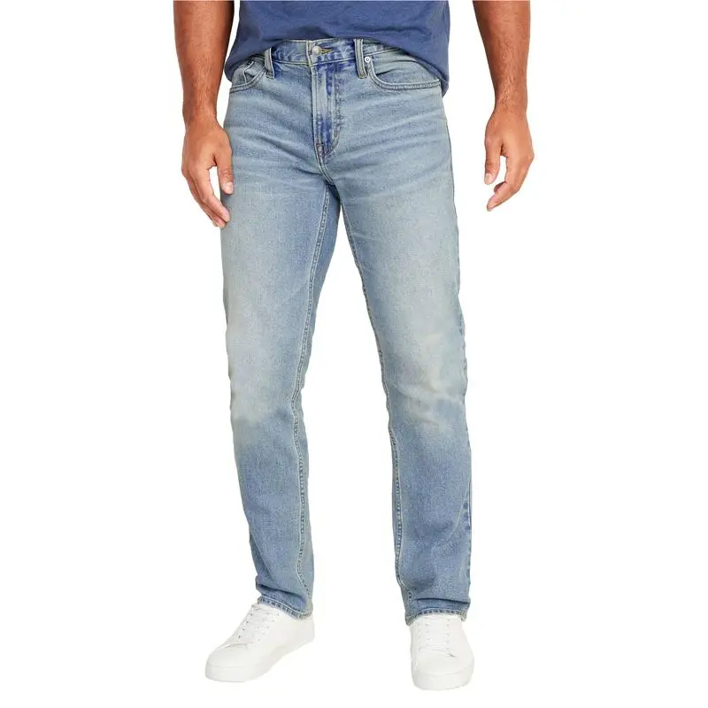 Men's Flex Stretch Slim Straight Jeans Classic Denim Menswear