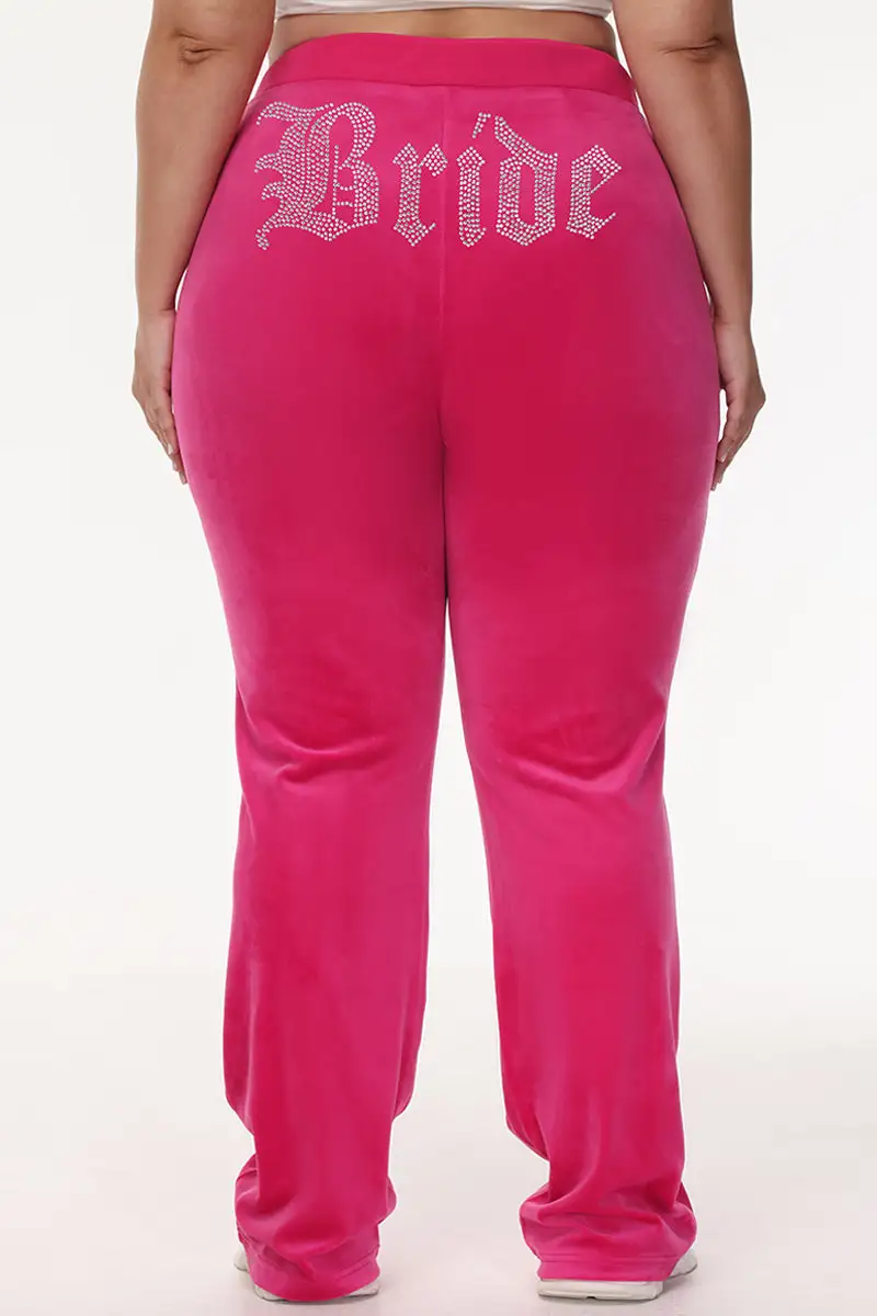Bride Big Bling Velour Track Pants