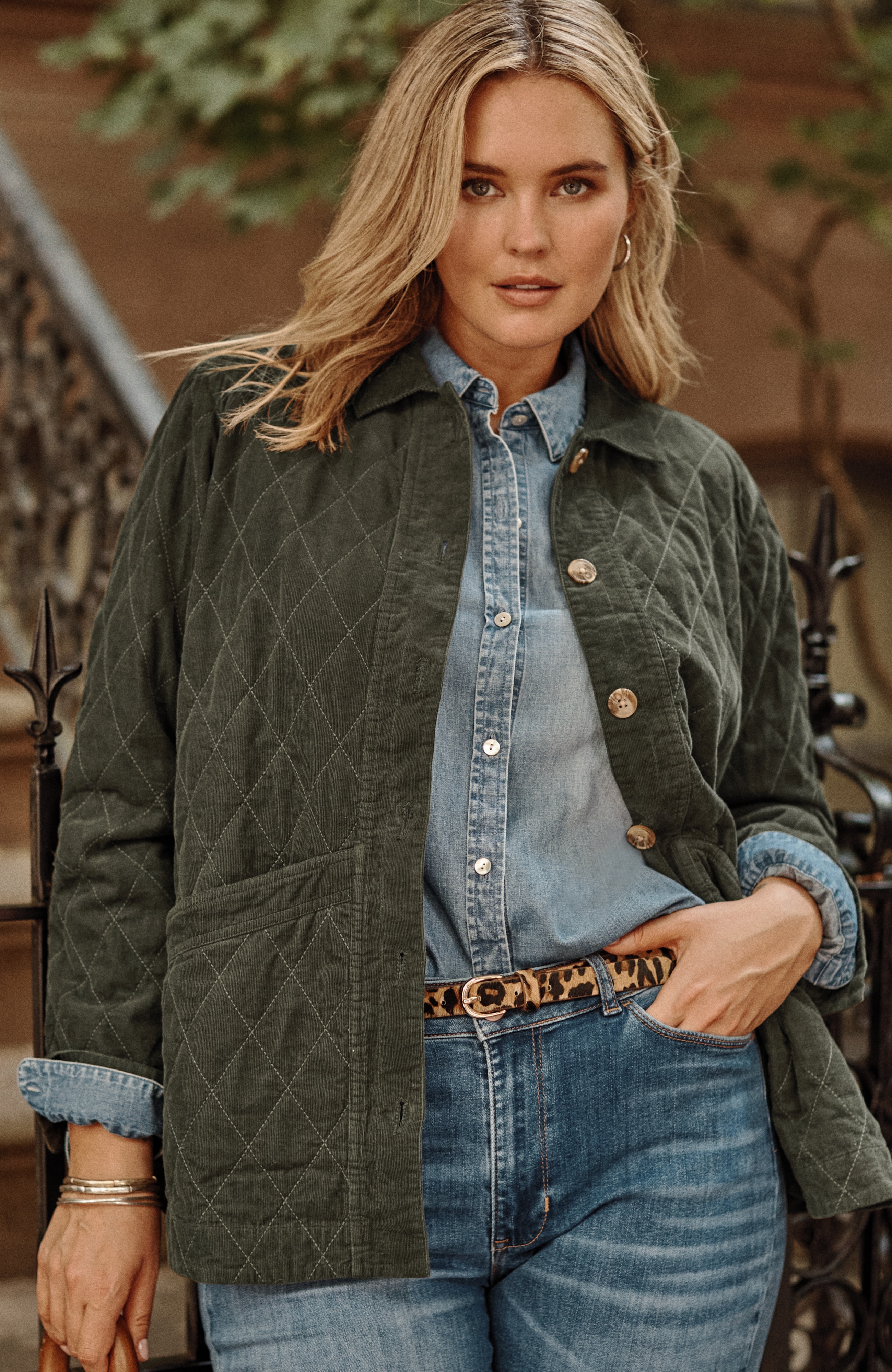 Quilted-Cord Barn Jacket