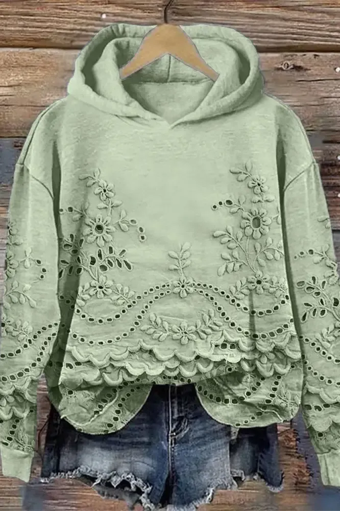 Lace Hoodie Sweatshirt