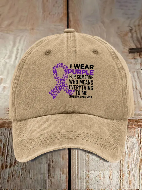 I Wear Purple For Someone Dementia Awareness Print Casual Baseball Cap