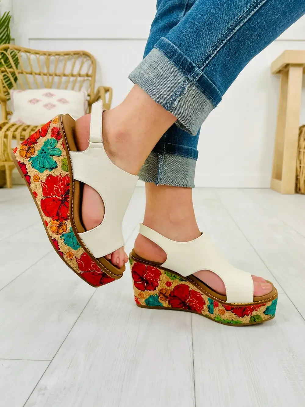 Blossom Heights Wedges In White