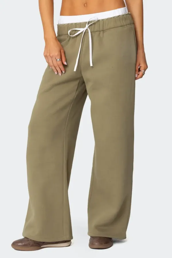 Drawstring Boxer Detail Sweatpants