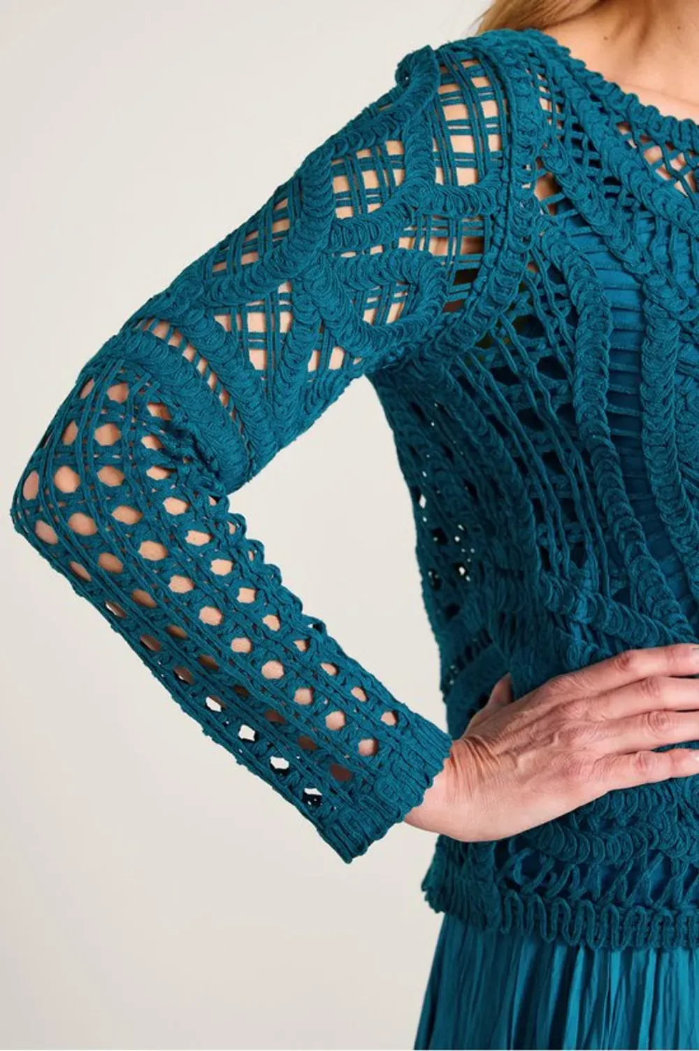 Liliana Cotton Lace Sweater