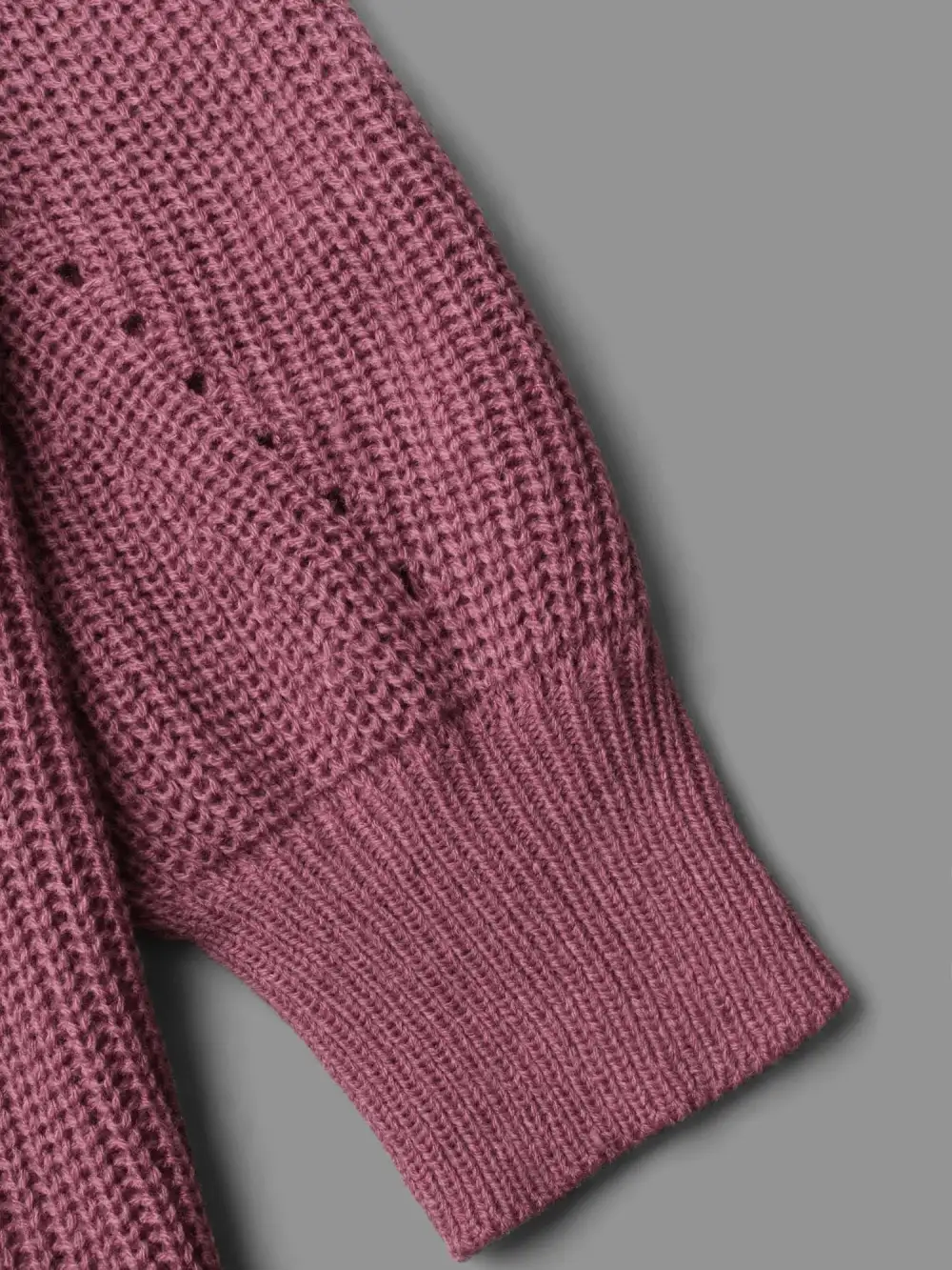 Plain Texture Trim Lantern Sleeve Pullover