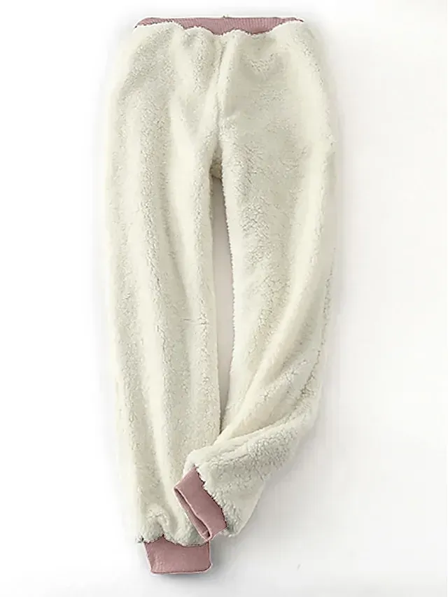 Women's Pajama Top and Pant Letter Warm Comfort Soft Home Daily Bed Fleece Warm Breathable Crew Neck Long Sleeve Pullover Pant Elastic Waist Fall Winter