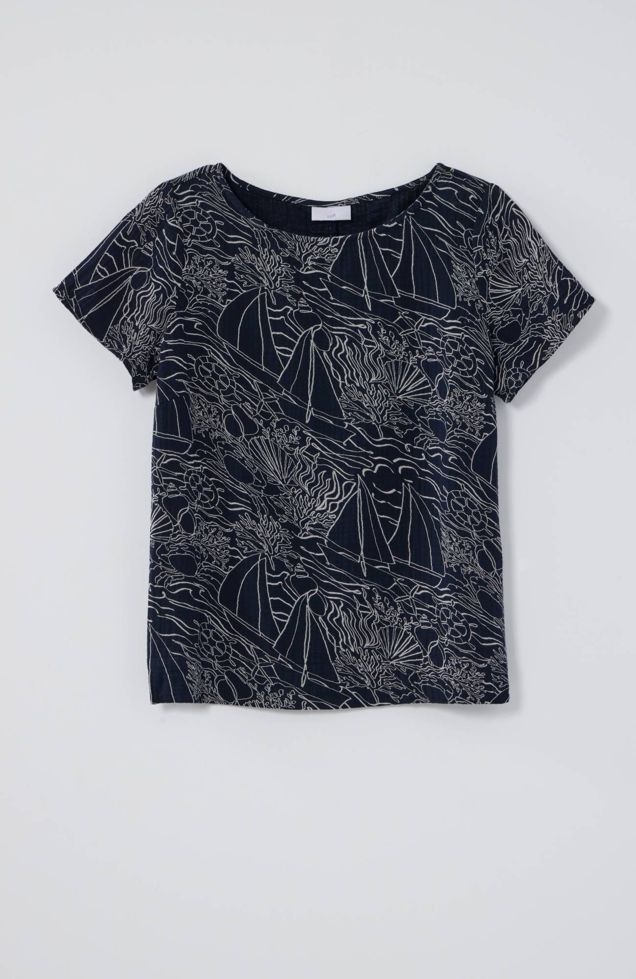cotton-gauze cap-sleeve top