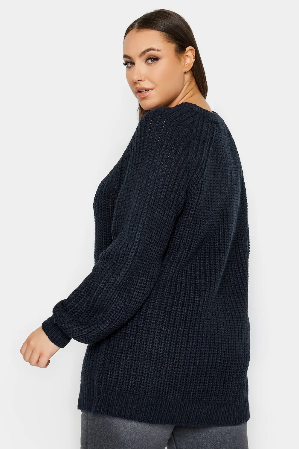 YOURS Curve Pink Cable Knit Cut Out Jumper