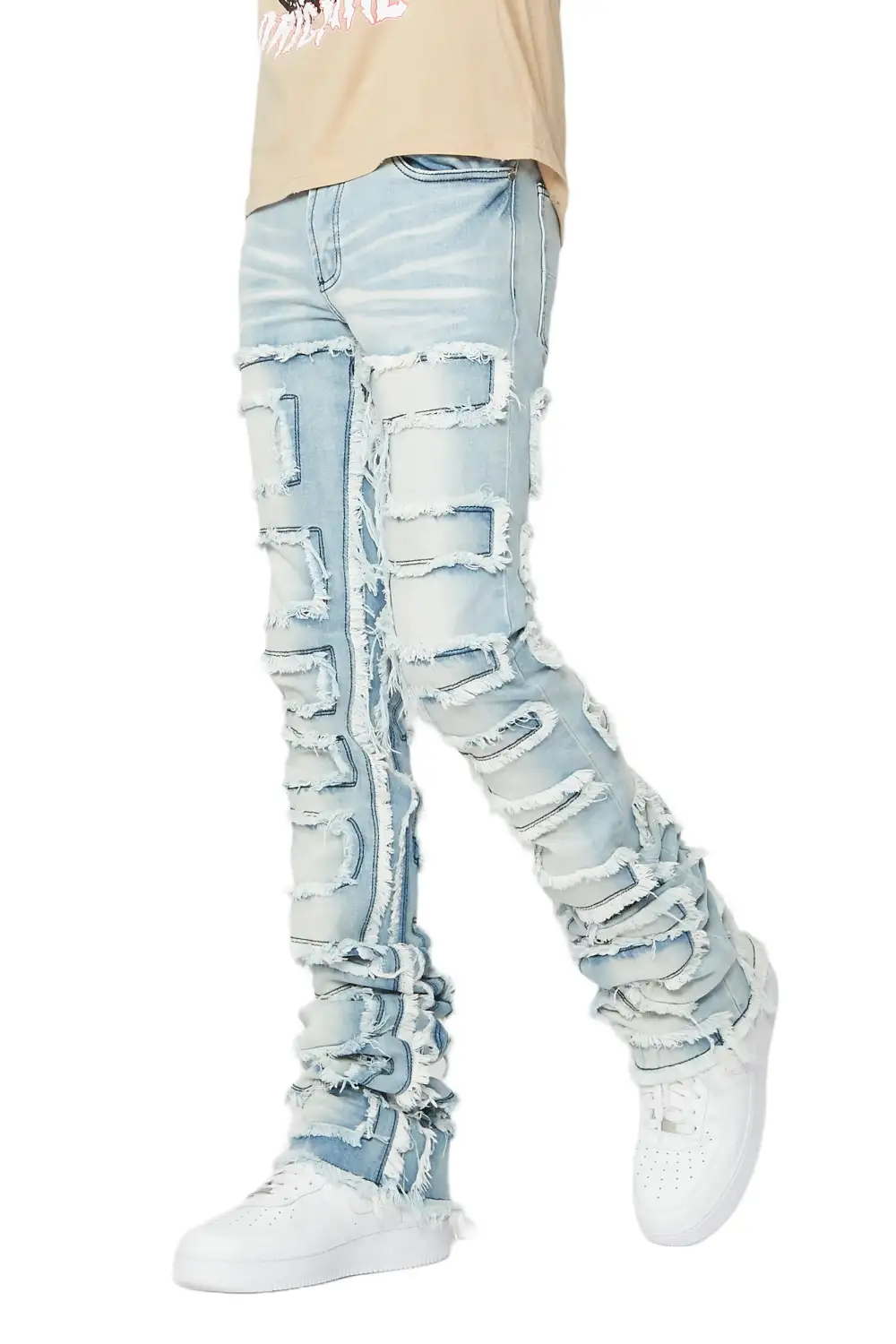 Hallie Blue Wash Super Stacked Flare Jean