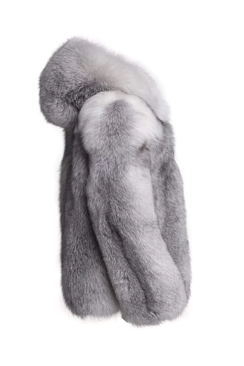 Platinum Fox Fur Coat Women's