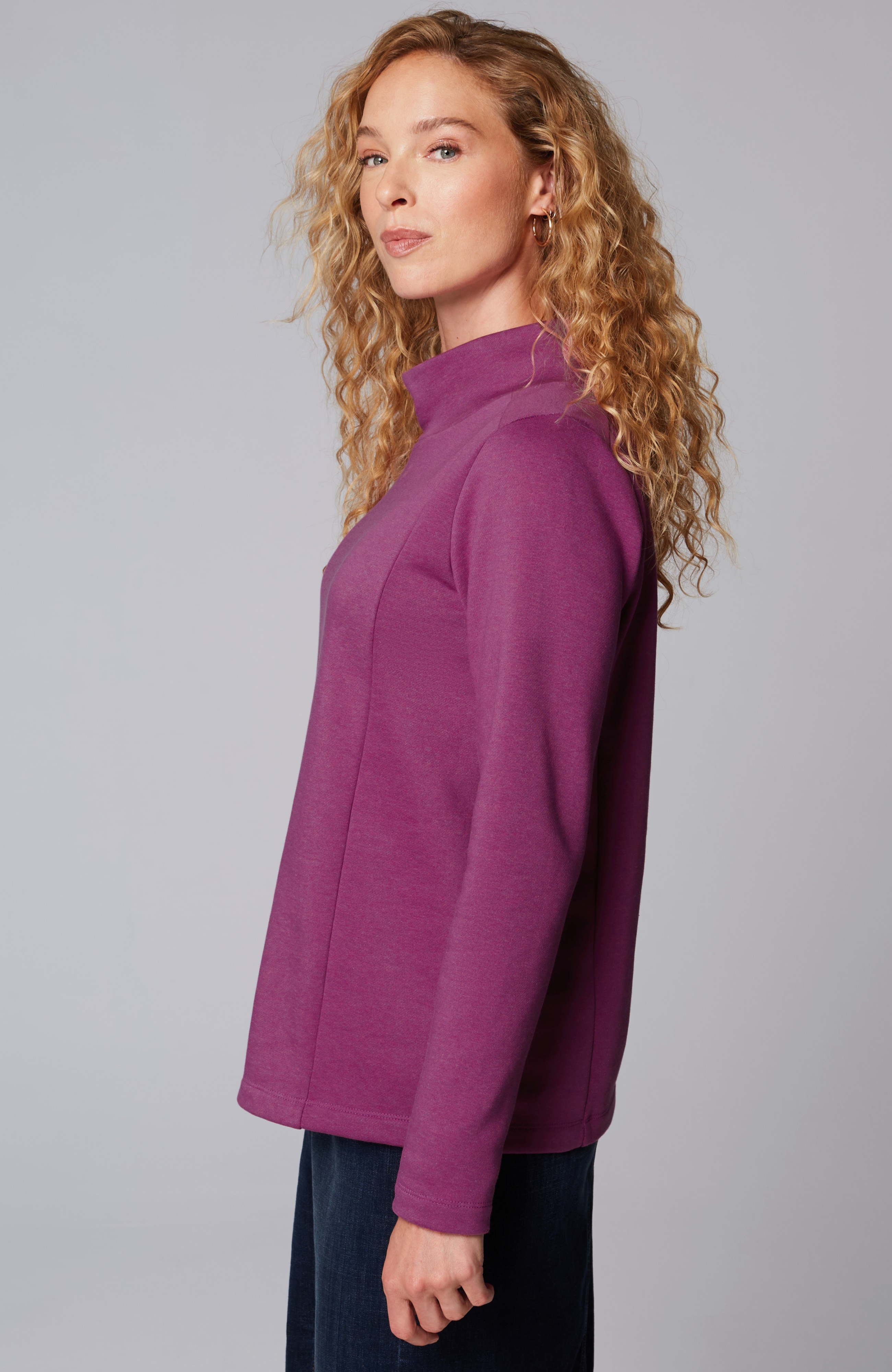 Seamed Mock-Neck Top