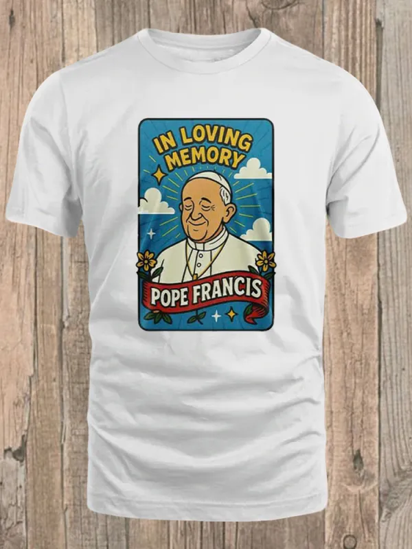 Men's In Loving Memory Print Short Sleeve Round Neck Cotton T-Shirt