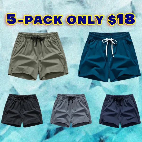 Men's Quick-Dry Athletic Shorts with Zipper Pockets – Breathable Split Hem Gym & Running Shorts for Summer