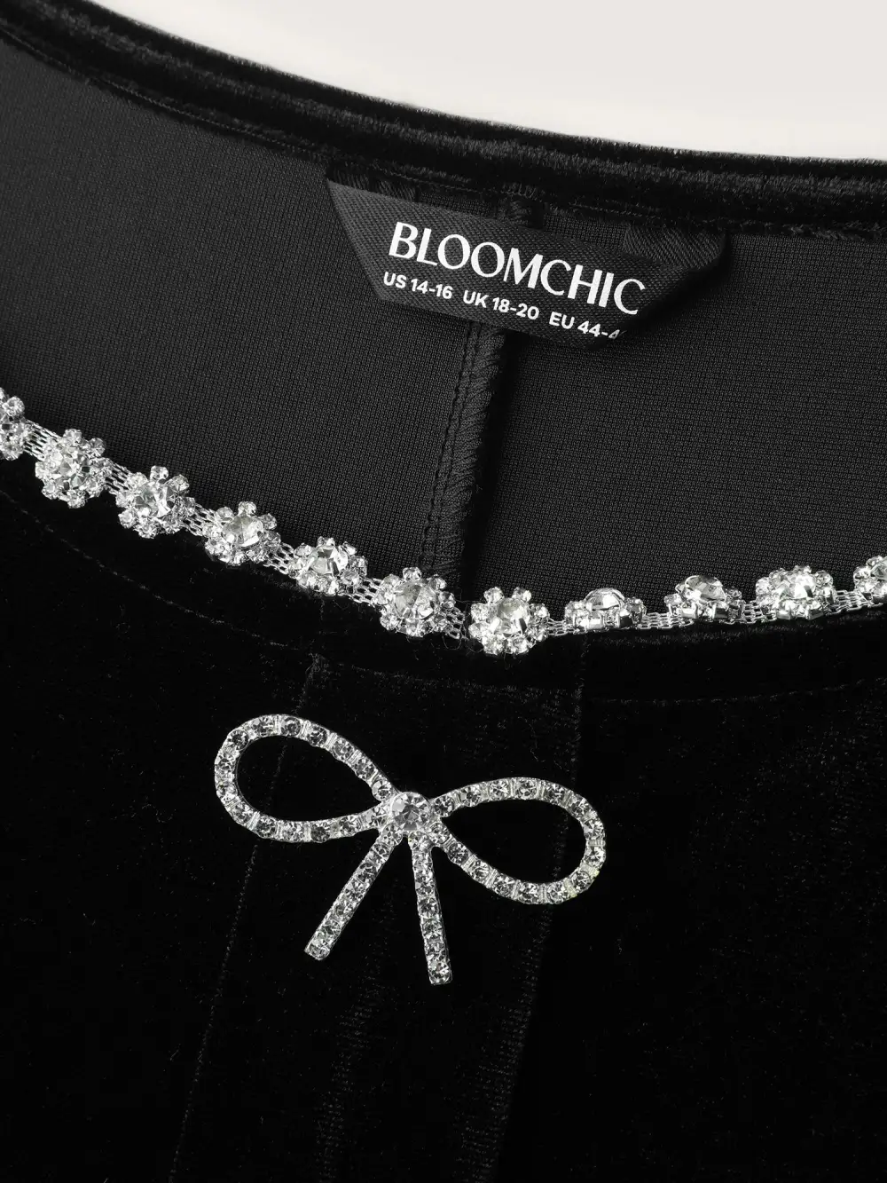 Bowknot Metallic Detail Knee-Length Dress