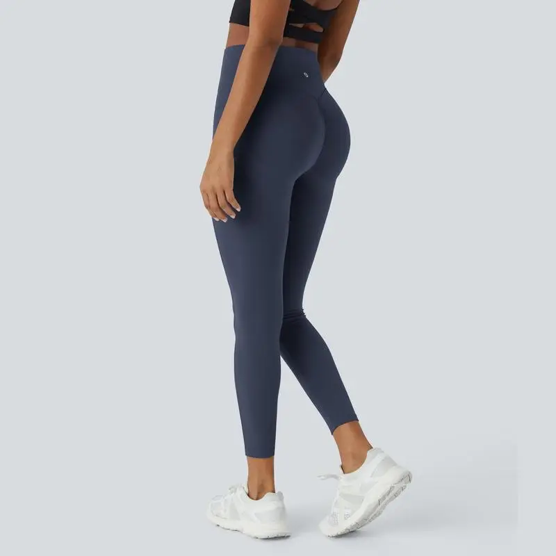 Women's High-Waisted Scrunch Butt Lifting Leggings with Tummy Control & Pockets – Seamless Front, Ultra-Sculpt Fit