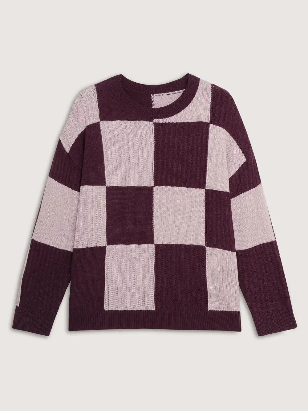 Colorblock Tissue Textured Drop Shoulder Pullover