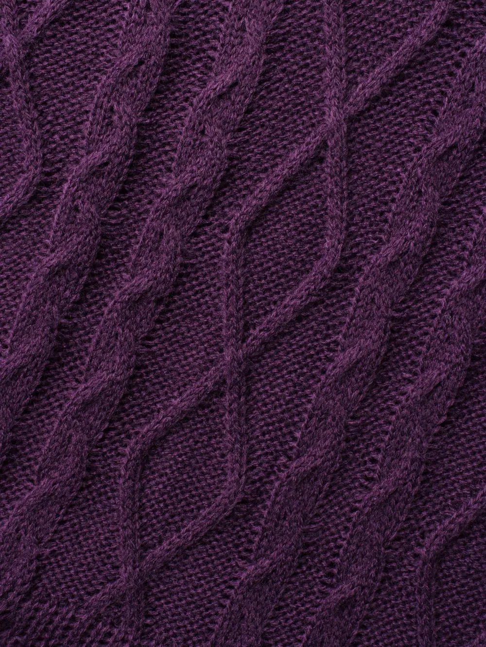 V Neck Cable Knit Drawstring Pullover