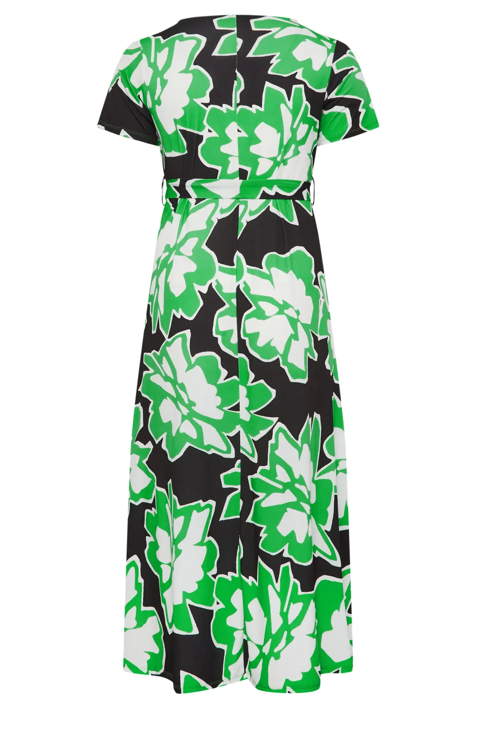 YOURS Curve Black Floral Print Wrap Front Midaxi Dress