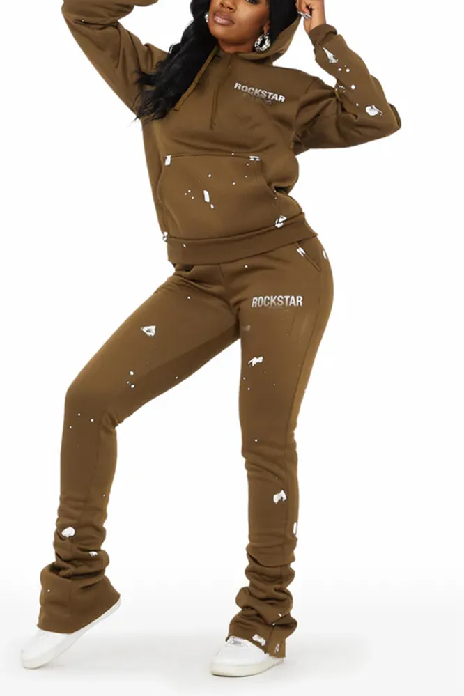 Women's Gradient Pattern Hoodie and Pants Two Piece Set