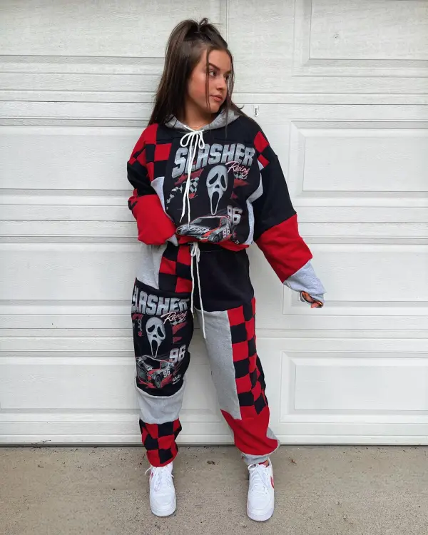 Grey 2 piece set tops and bottoms how perfect and cozy piece for your Halloween day