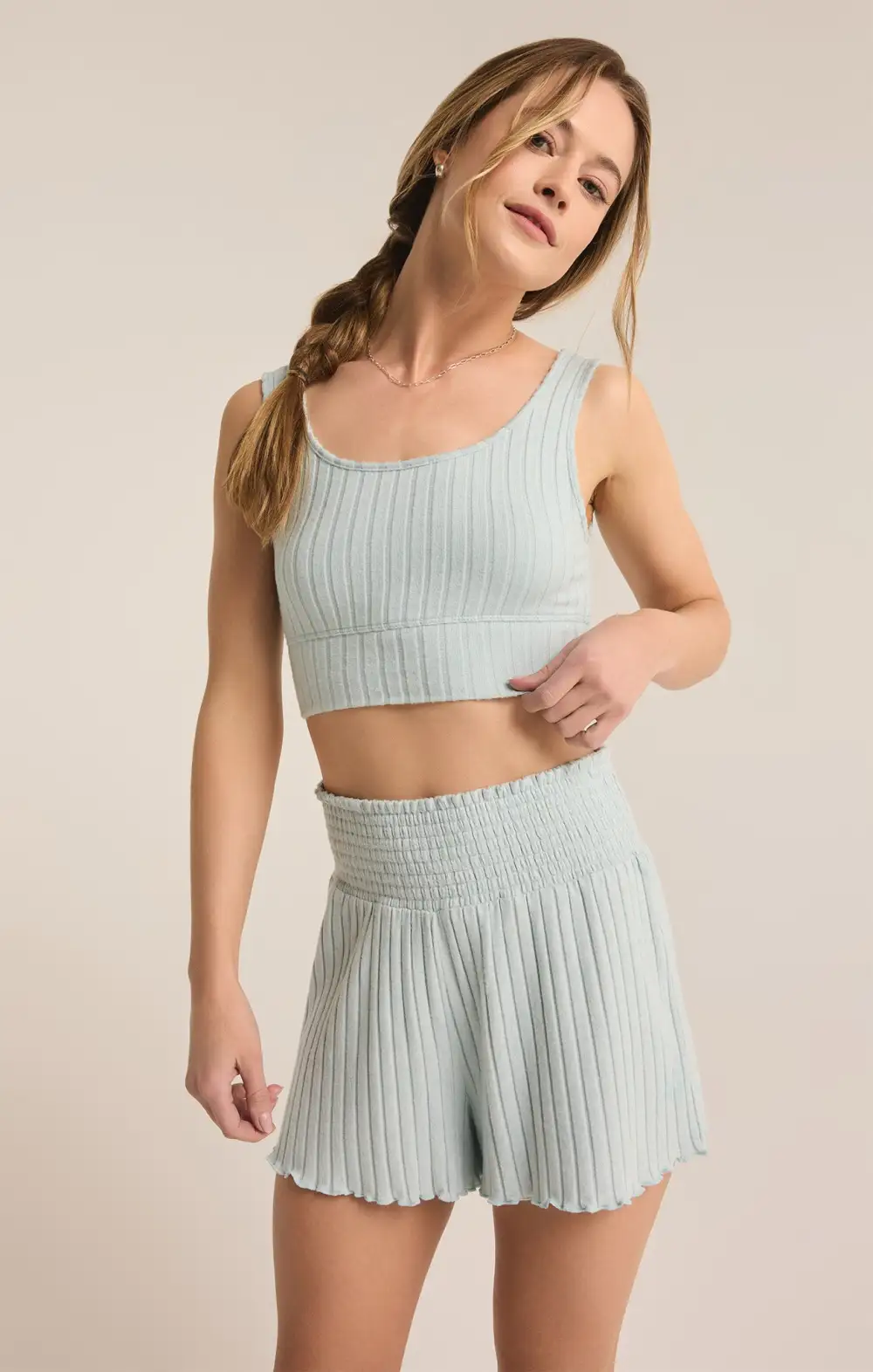 Zoe Silky Rib Tank Bra