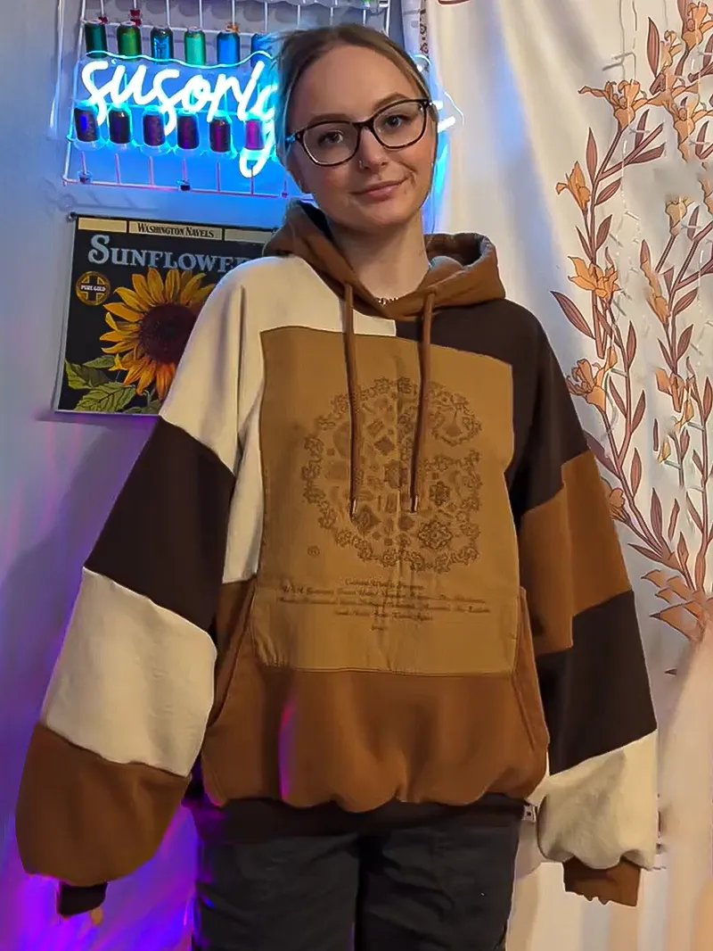 Brown Streetwear Leisure Hoodie Sweatshirts