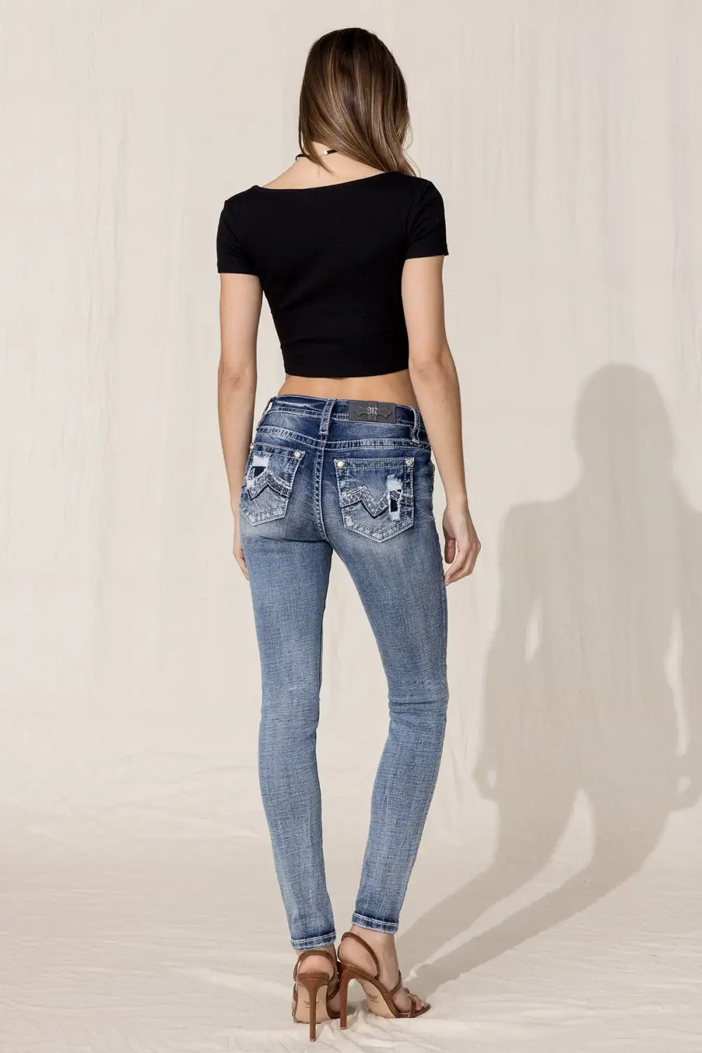 Modern Blowout Logo Skinny Jeans