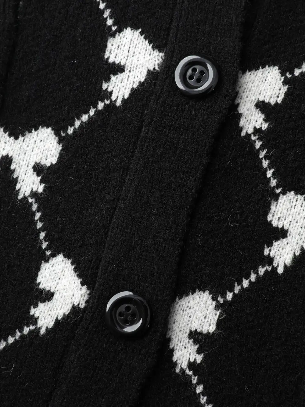 Bowknot Jacquard Button Knit Cardigan