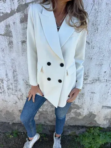 Long Sleeve Lapel Monochrome Blazer