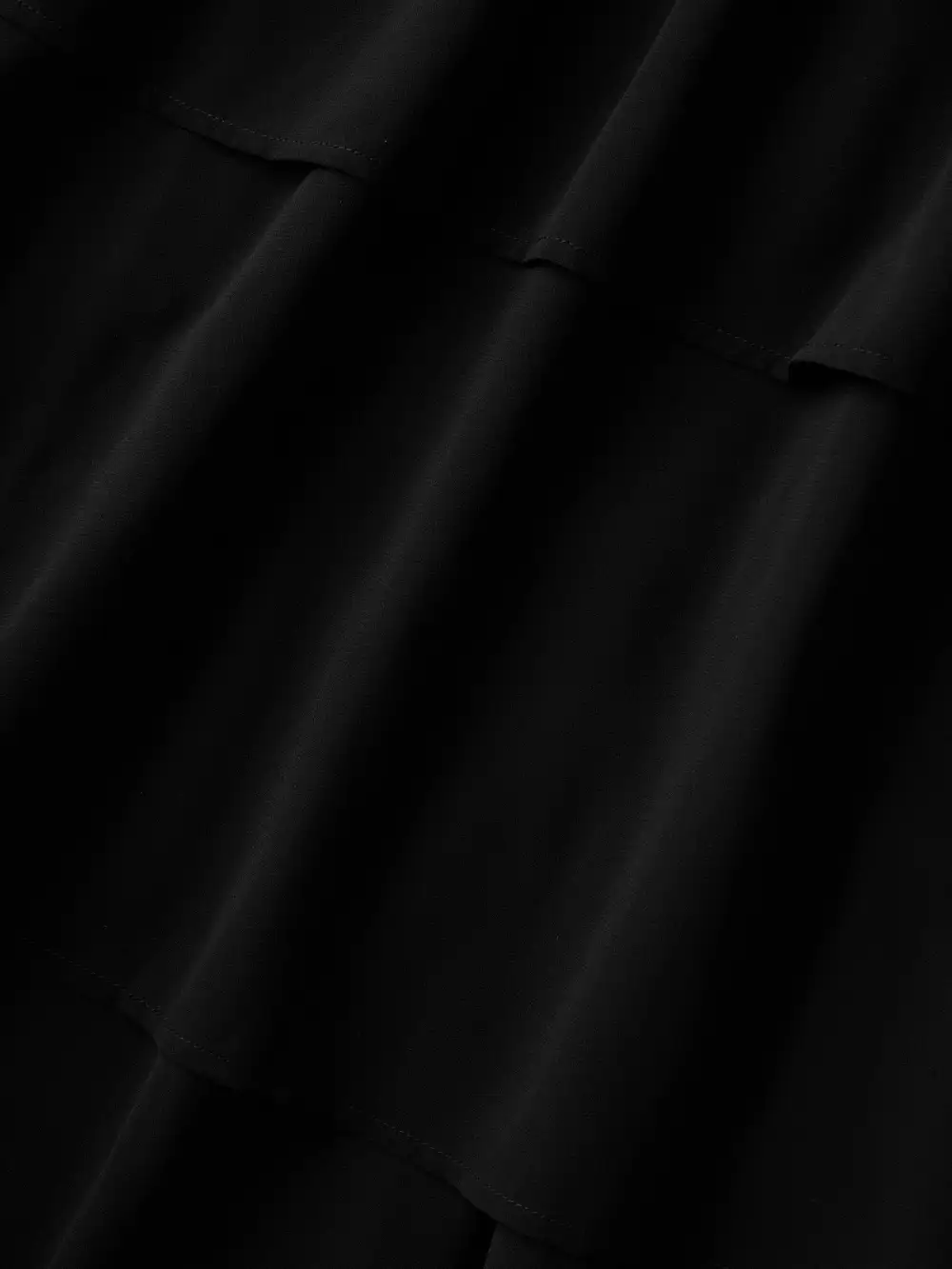 Sheer Chiffon Layered Skirt Belted Midi Dress