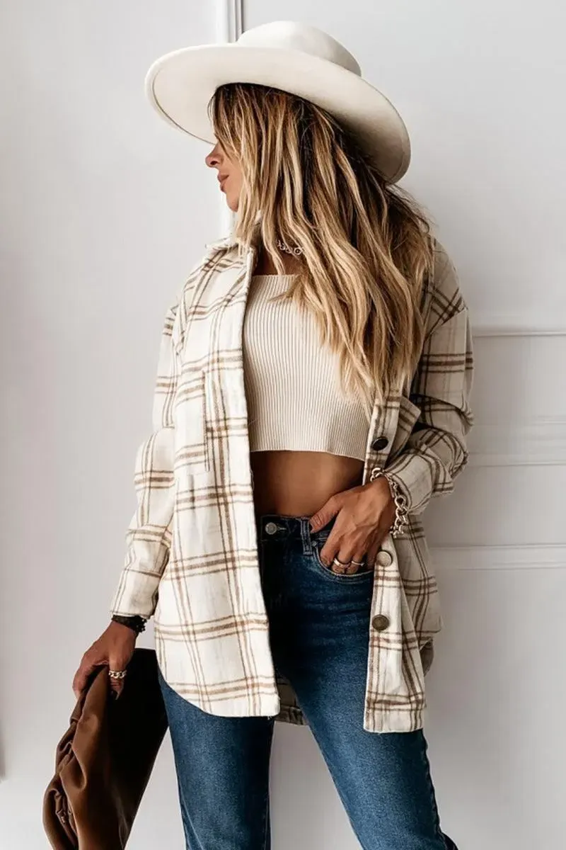 LOOSE FIT PLAID BIG BUTTONED JACKET