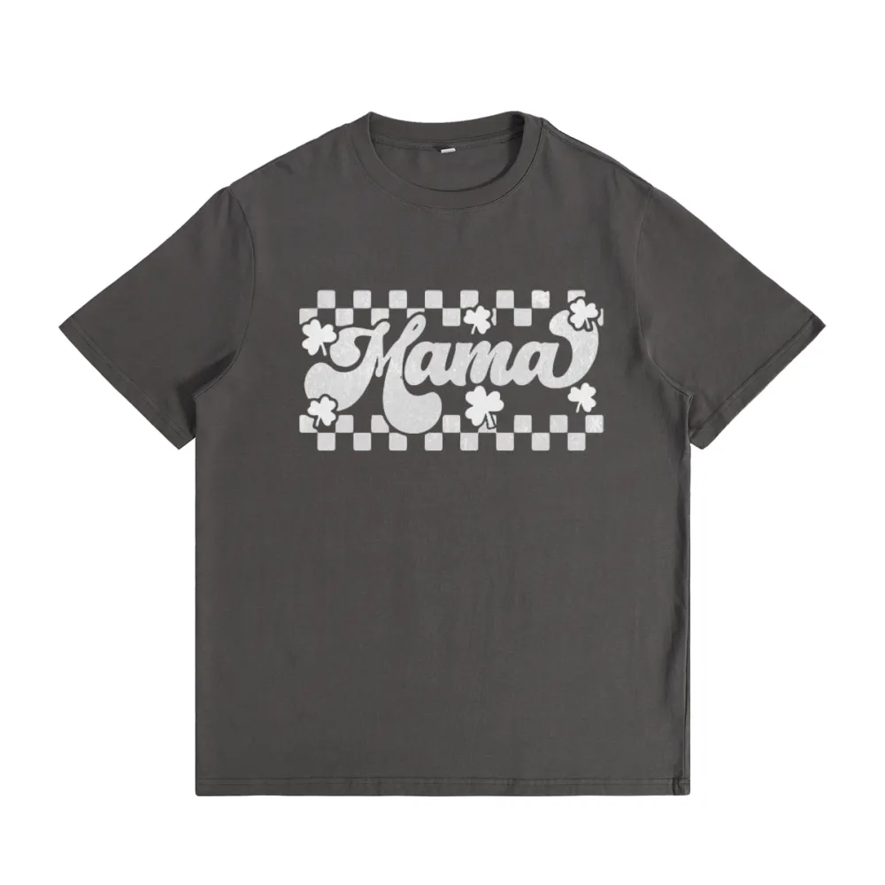 St. Patrick Retro Checkered Mama T-Shirt