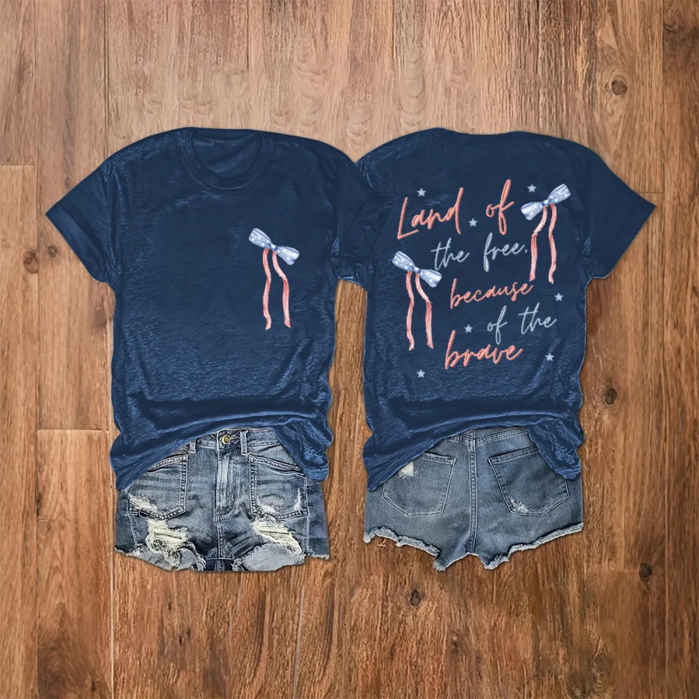 Women'S Land Of The Free Because Of The Brave T-Shirt