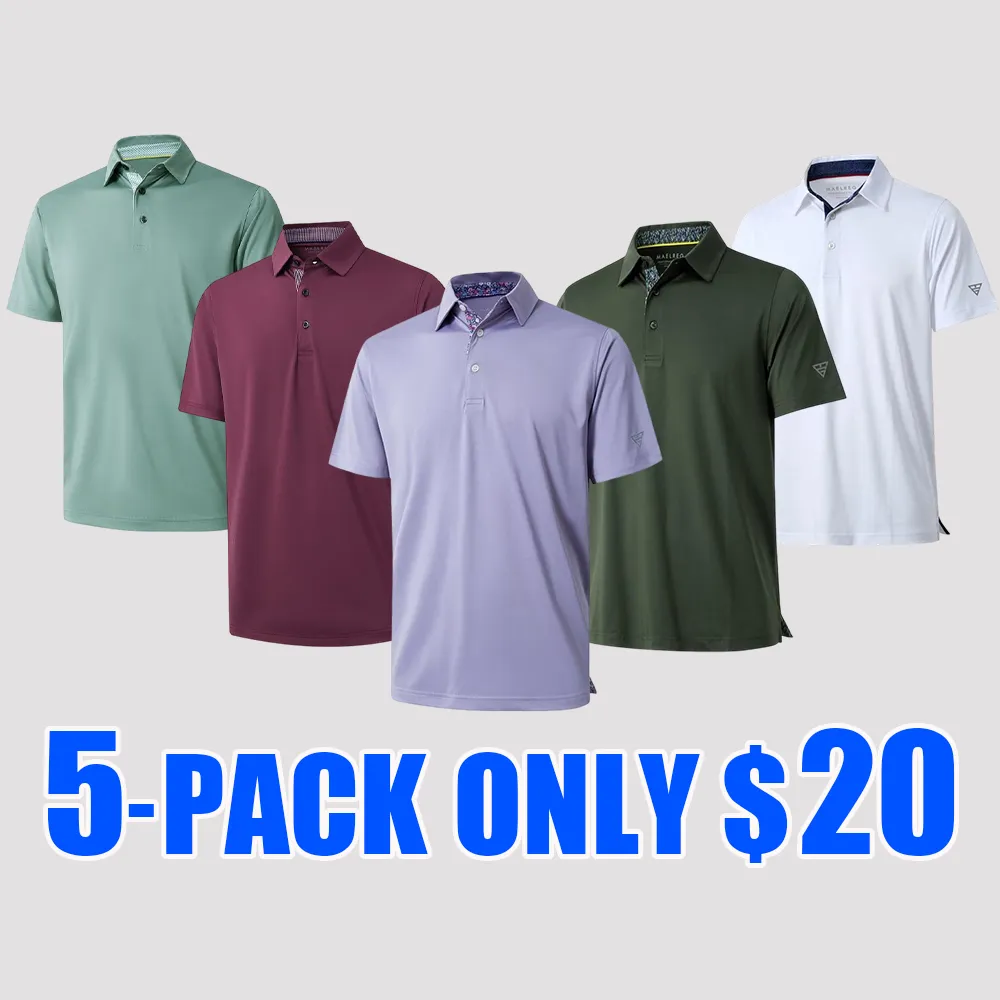Mens Polo Shirts Short Casual Dry Fit Performance Designed Collared Golf Polo Shirts for Men Plus Size Men's Tops
