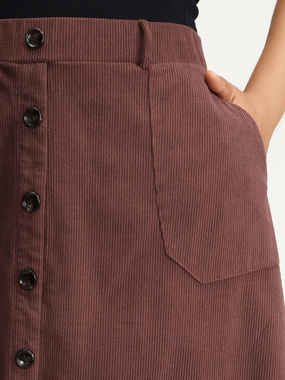 Snowflake Effect Button Detail Maxi Skirt