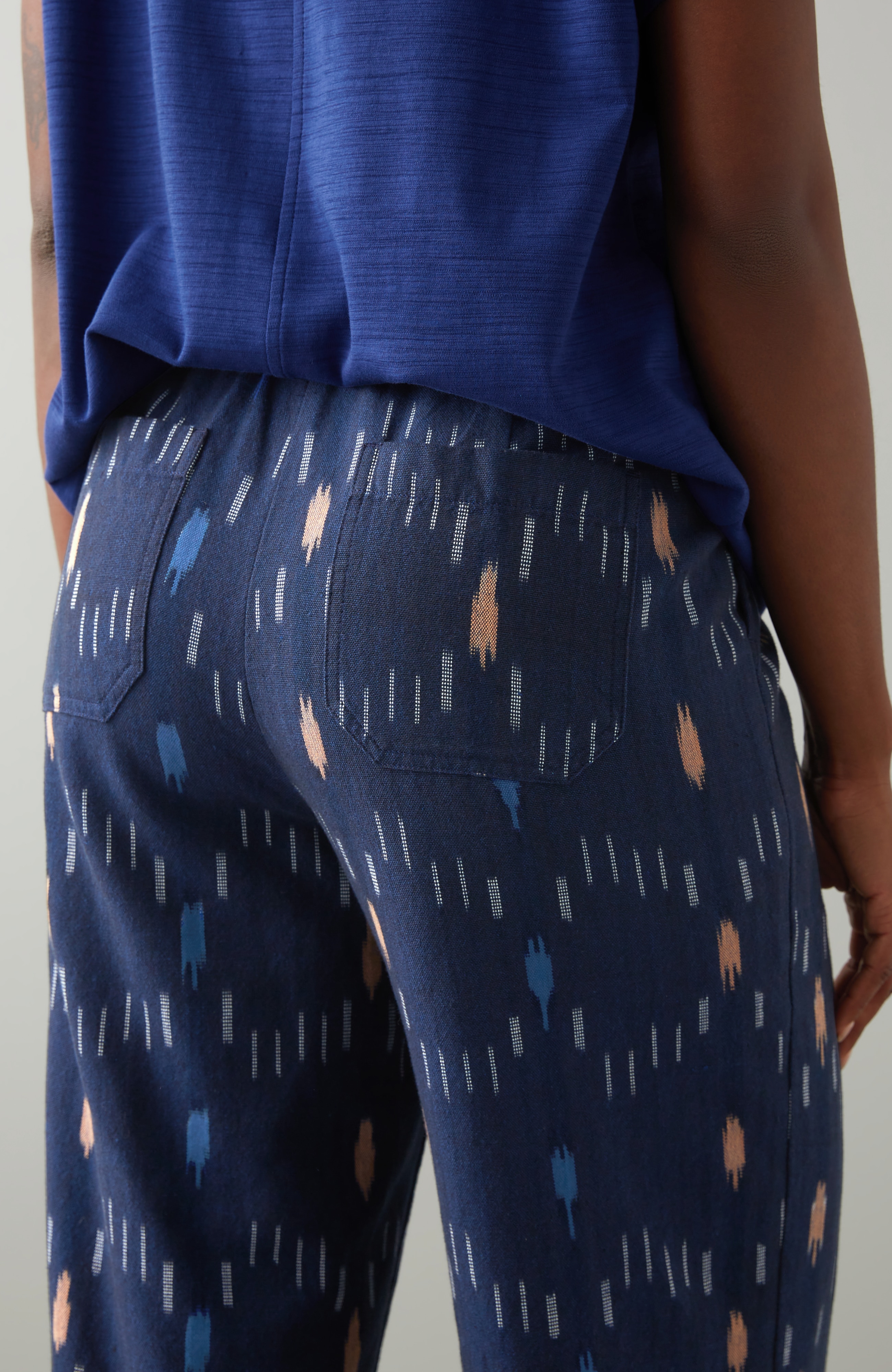 Pure Jill Ikat Wide-Leg Crops