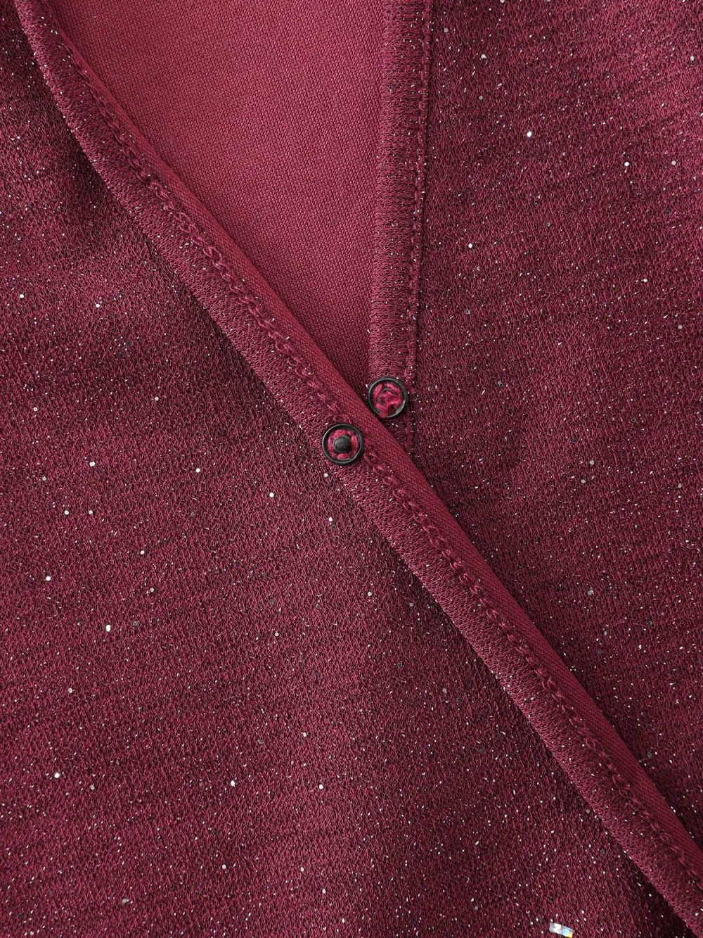 Shimmery Silk Wrap Cut-Out Shoulder Blouse