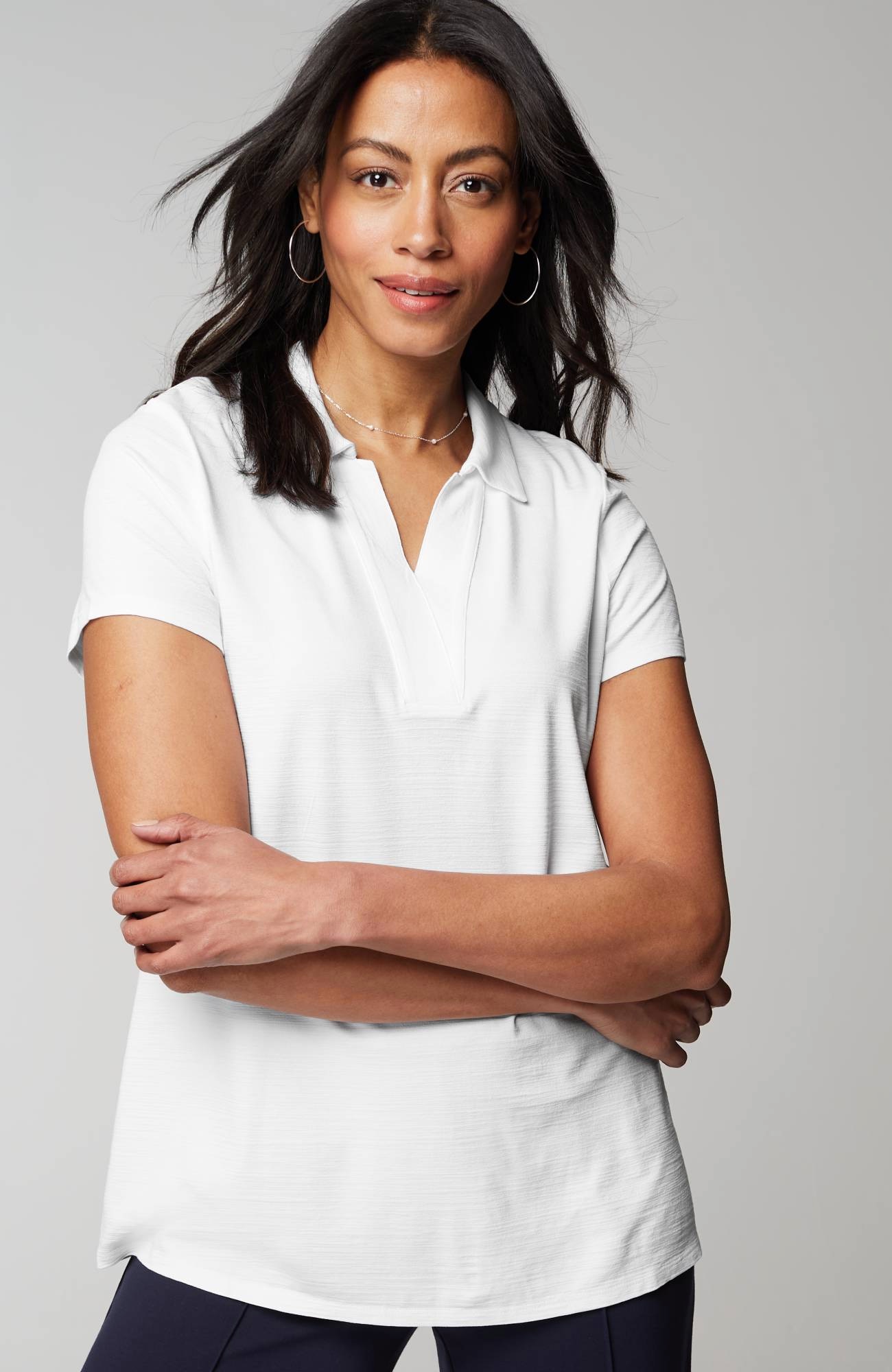 Wearever Slub-Knit Polo Top