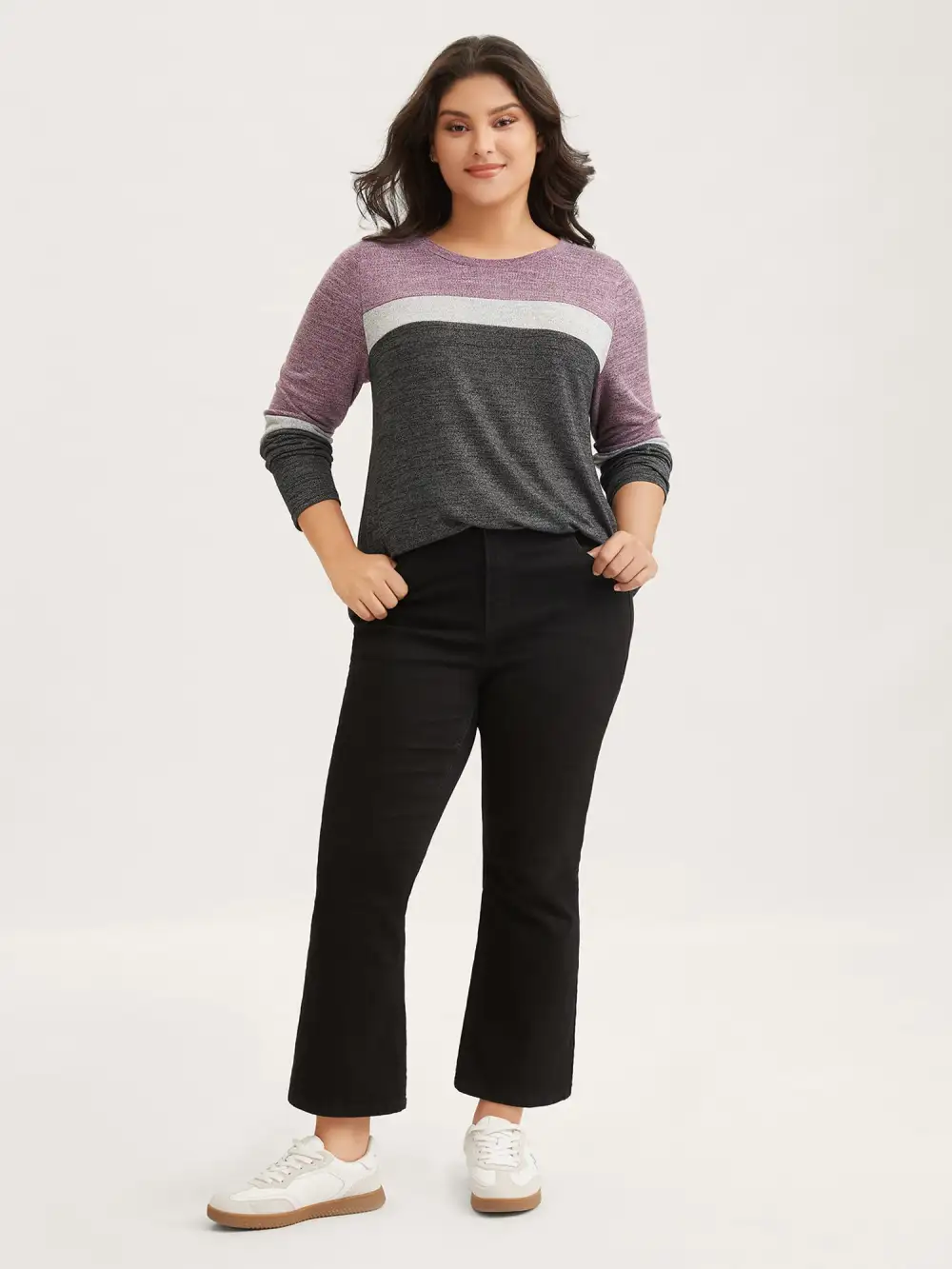 Heather Colorblock Contrast Crew Neck T-shirt