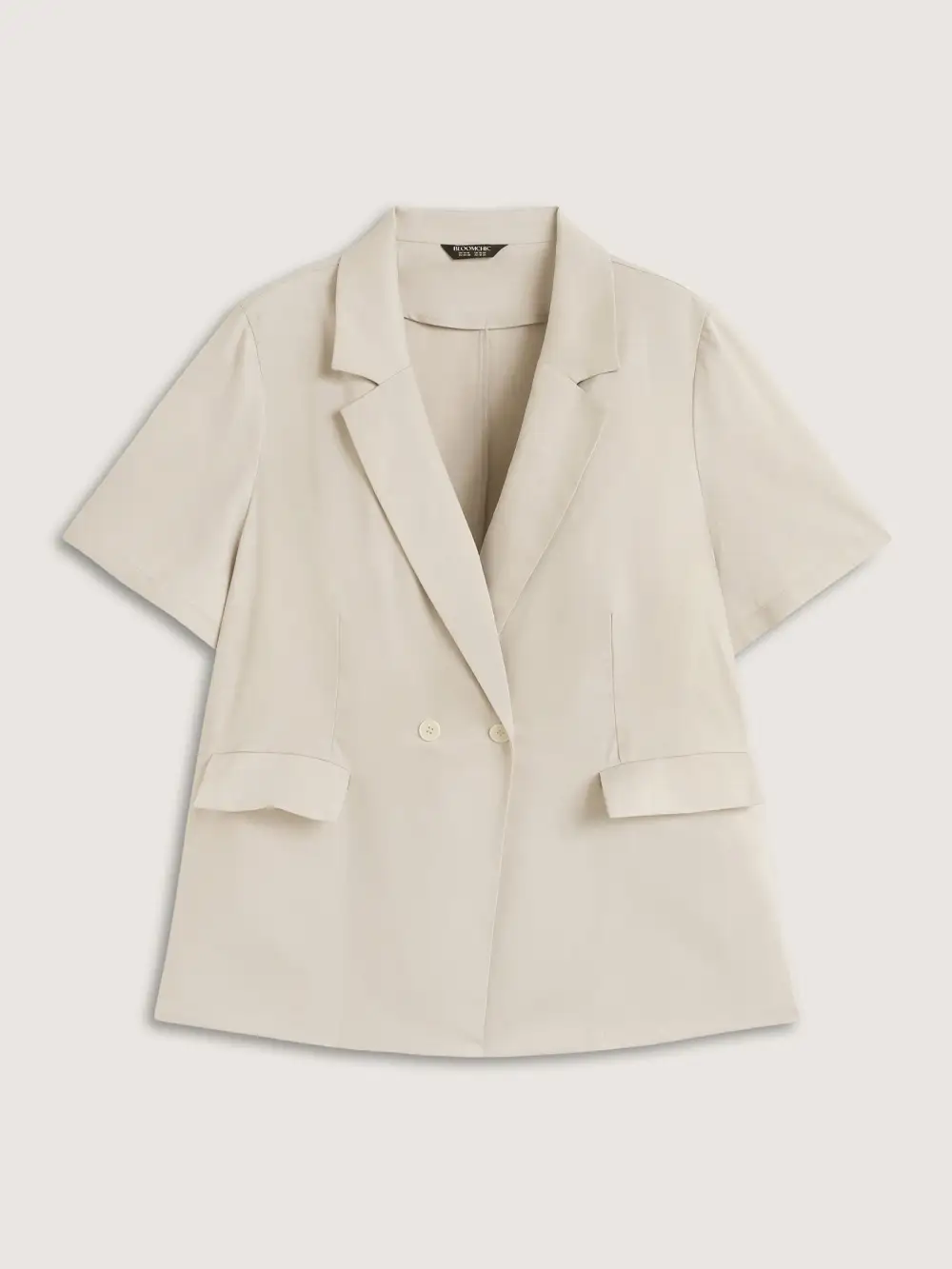 Short Sleeve Pockets Solid Blazer