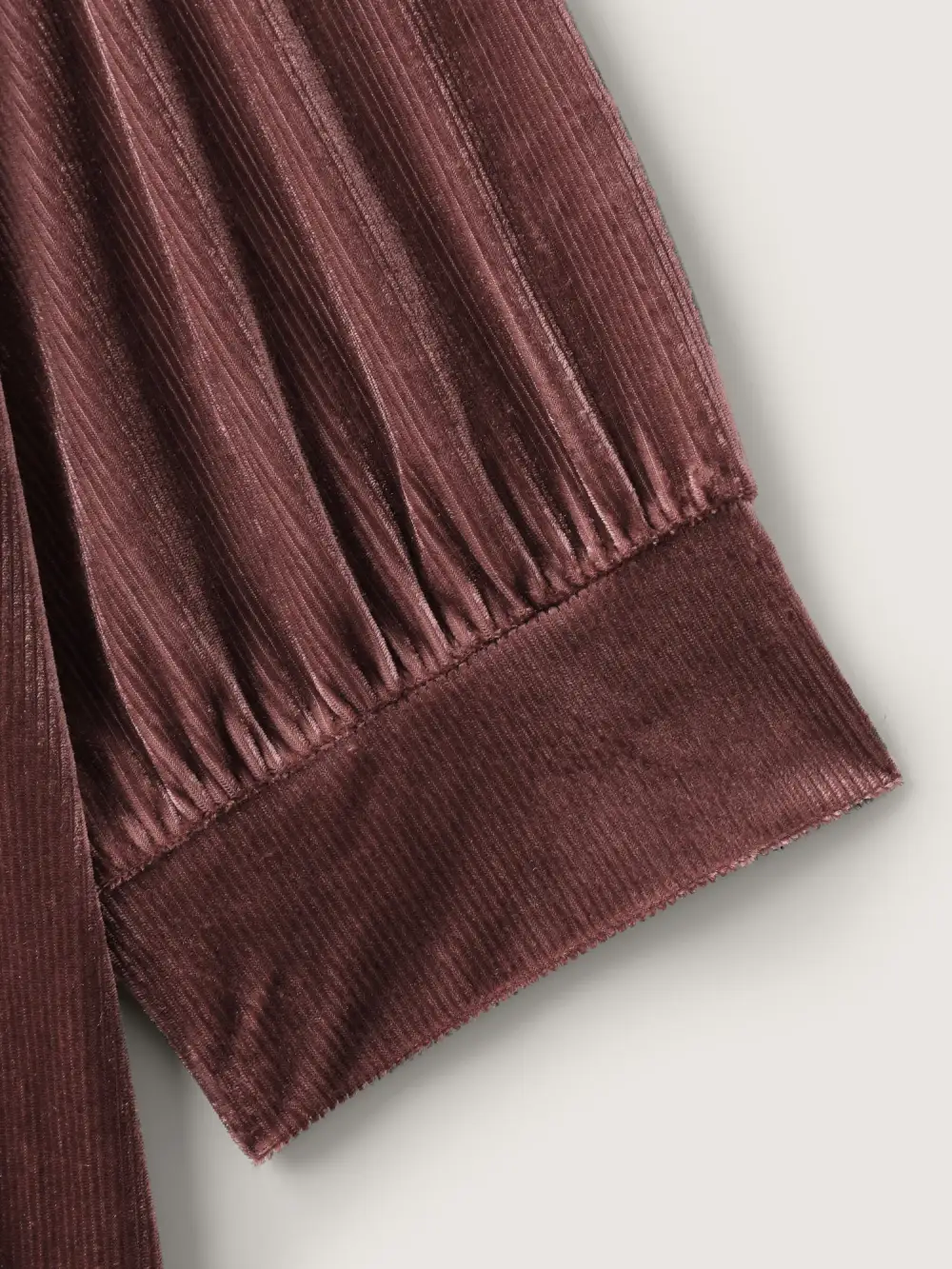 Velvet Textured Drape V-Neck Top