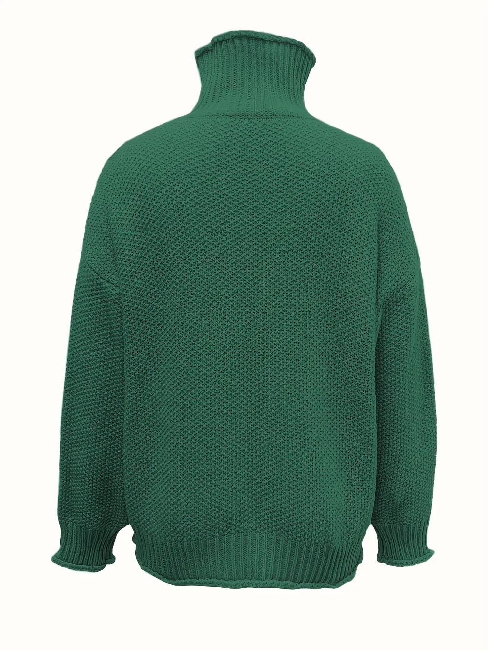 Solid Turtle Neck Pullover Sweater, Casual Long Sleeve Sweater For Fall & Winter, Women's Clothing