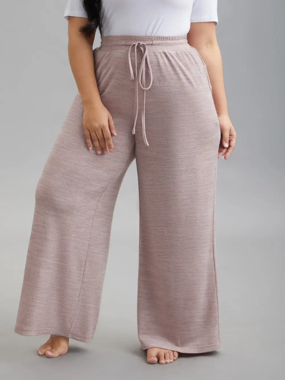 Heather Drawstring Loose Lounge Bottoms
