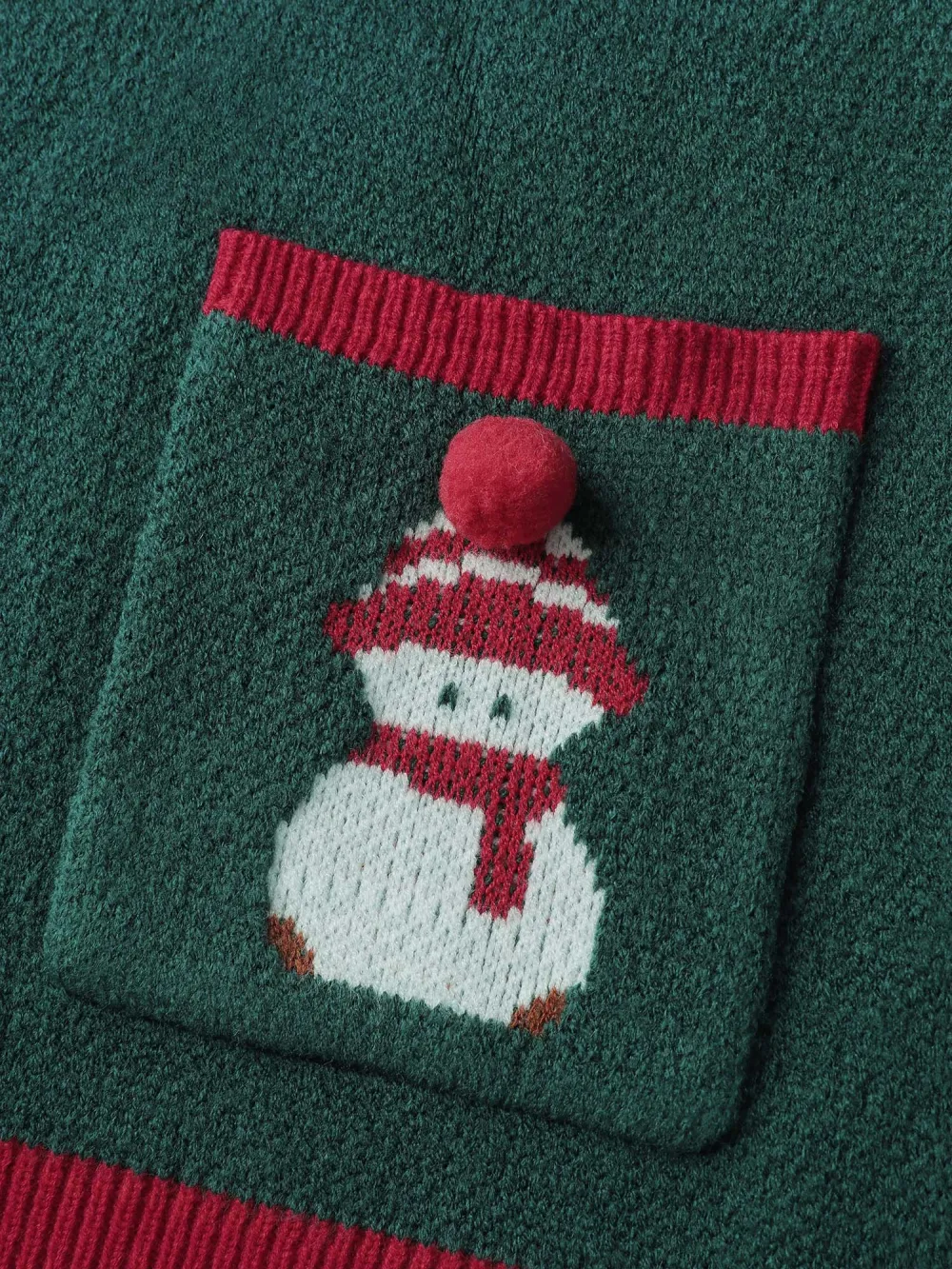 3D Snowman Jacquard Placket Knit Cardigan