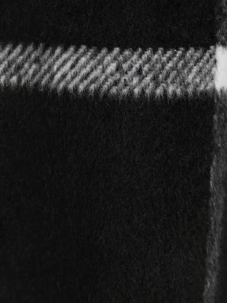 Plaid Lapel Collar Belted Pocket Coat