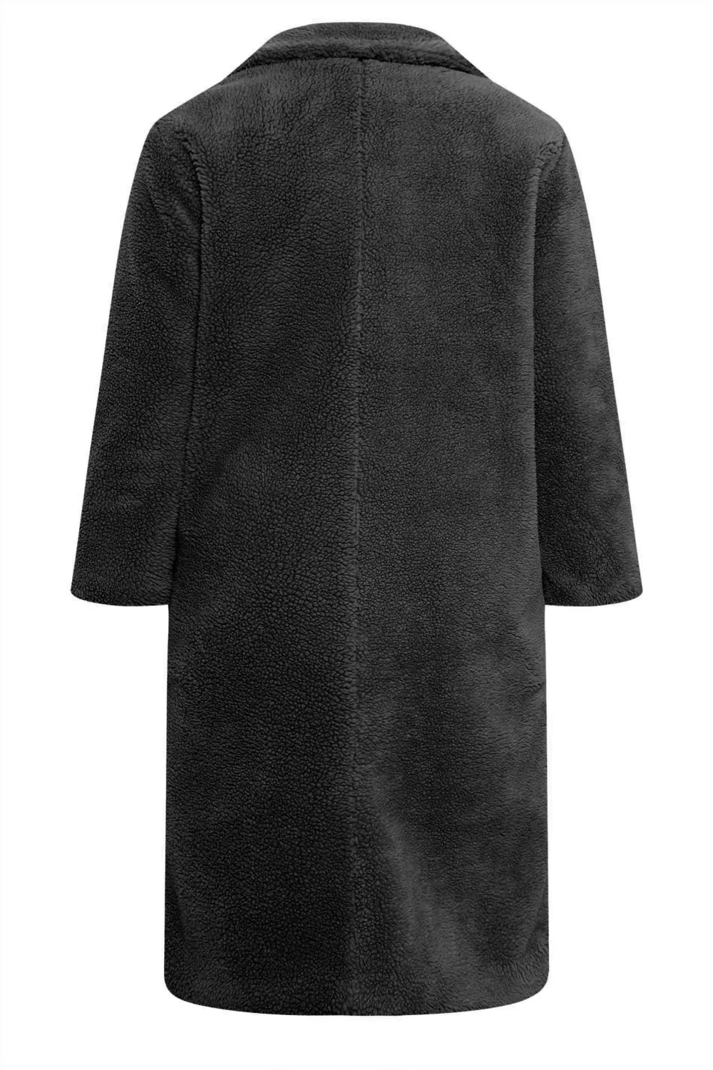YOURS Curve White & Black Check Teddy Maxi Coat