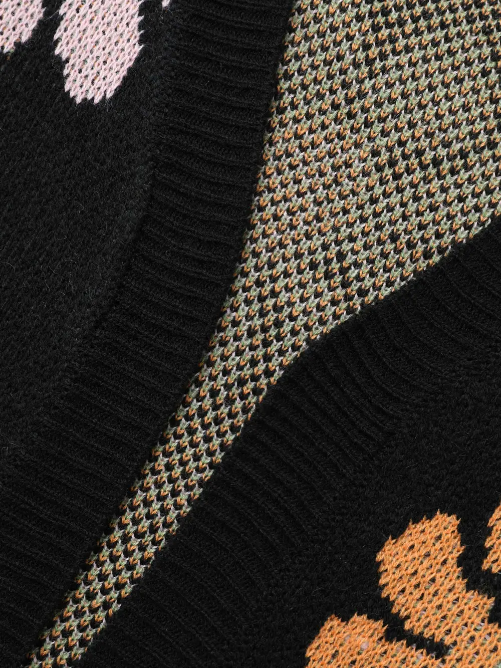 Contrast Floral Patch Pocket Cardigan