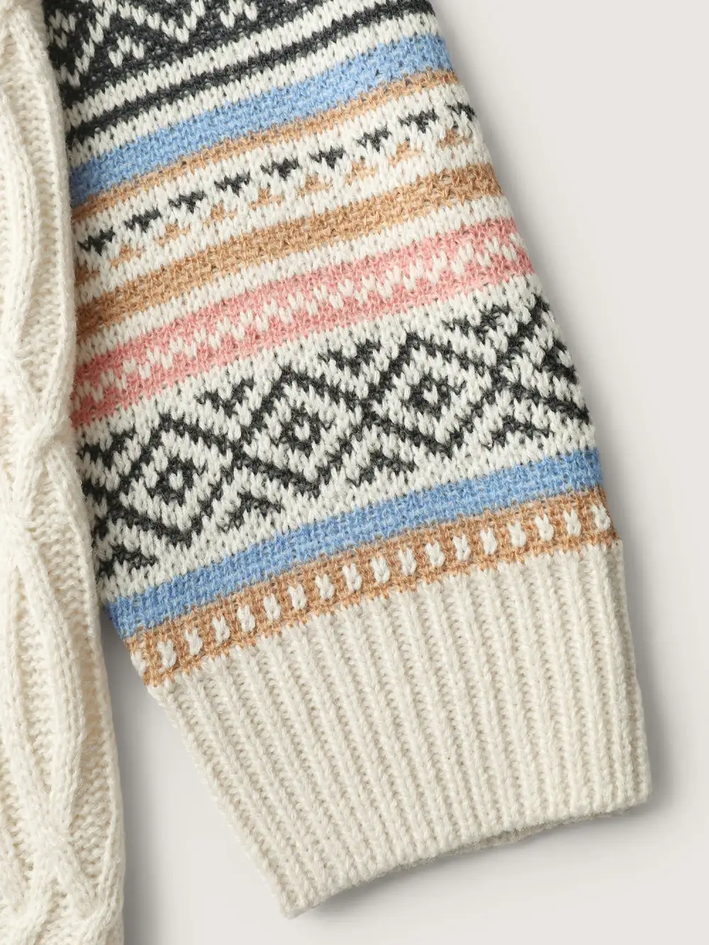 Boho Stripes Jacquard Textured Pullover